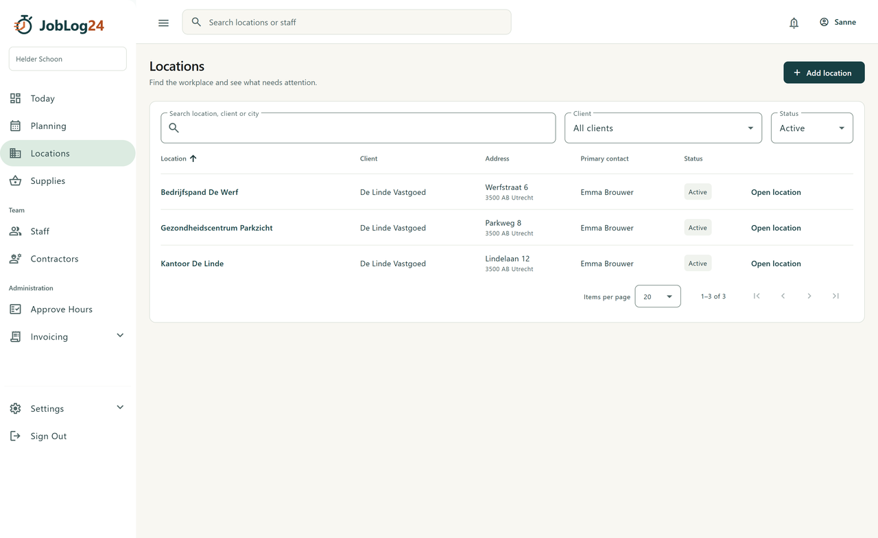 Find and manage locations