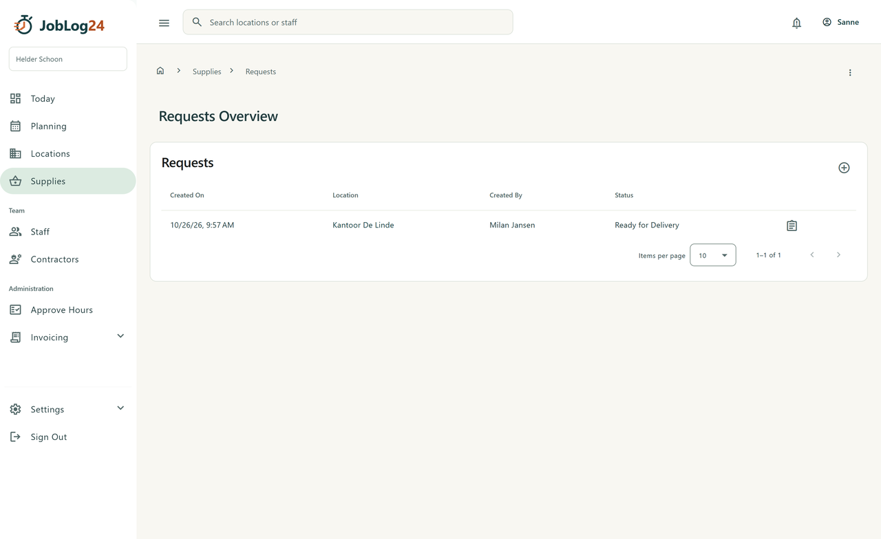 Supply requests